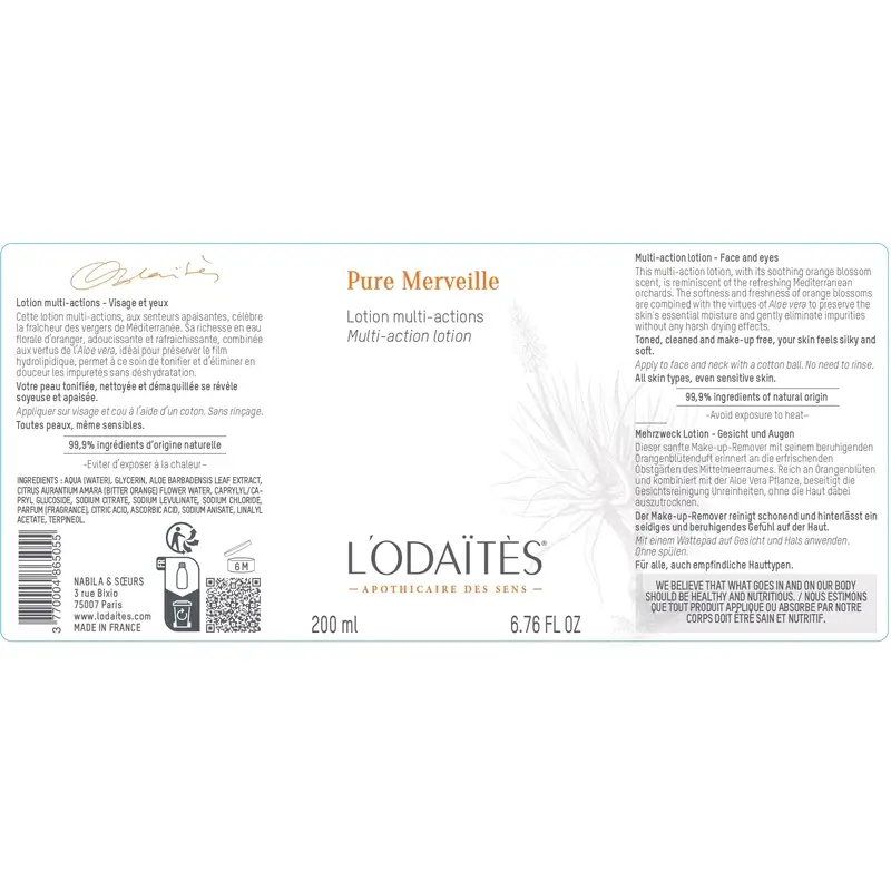 L'Odaïtès Facial Pure Merveille - Loción Multiacción - Rostro Y Ojos , 200 ml - Image 2