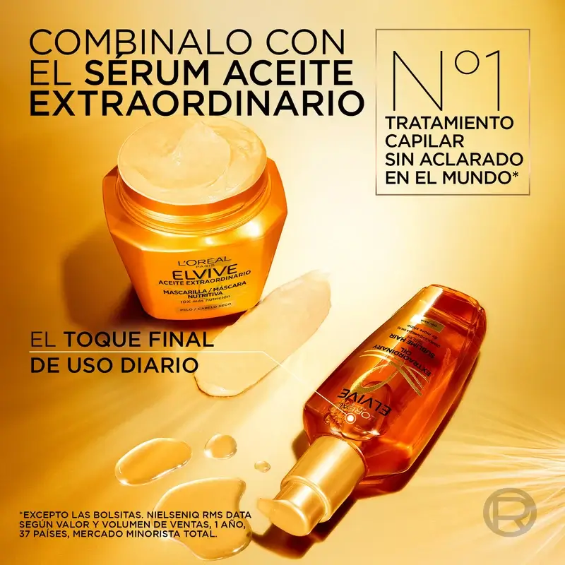 L'Oréal Paris Elvive Aceite Extraordinario Mascarilla Nutritiva, 310 ml - Image 11