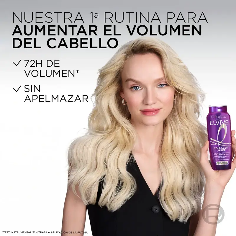 L'Oréal Paris Elvive, Champú Voluminizador, Con Péptidos De Colágeno, 700 ml - Image 7