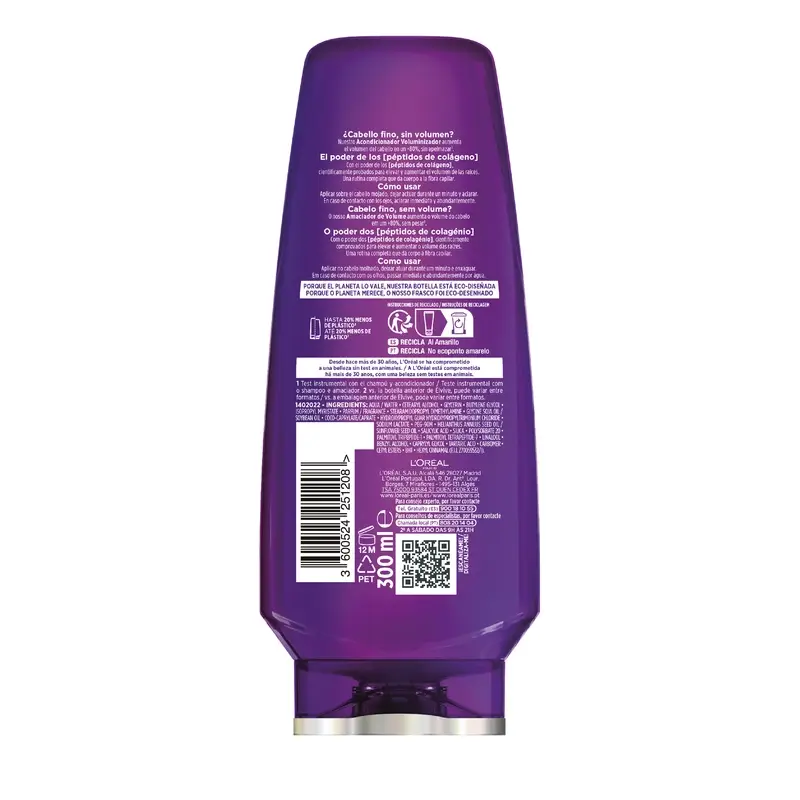 L'Oréal Paris Elvive Collagen Lifter  Acondicionador Voluminizador, 300 ml - Image 2
