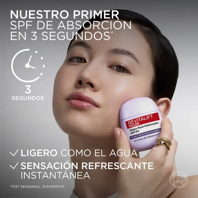 L'Oréal Paris L'Oréal Paris Revitalift Filler Aqua-Fluid Spf30 Rellenador, 40Ml - Image 5