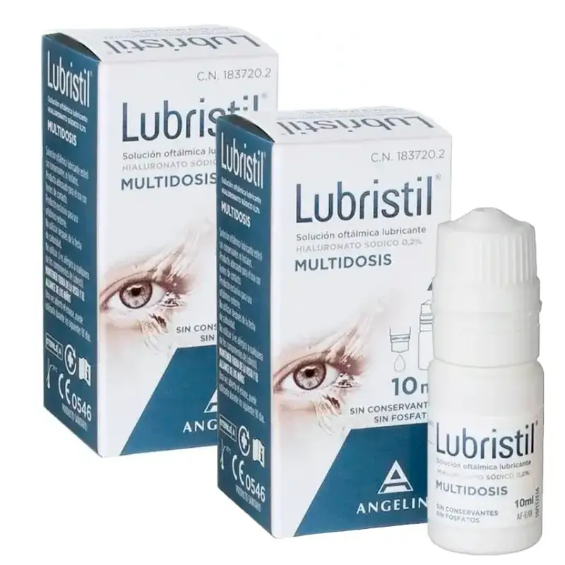Lubristil Solución Oftálmica Lubricante Multidosis, Pack 2 x 10 ml