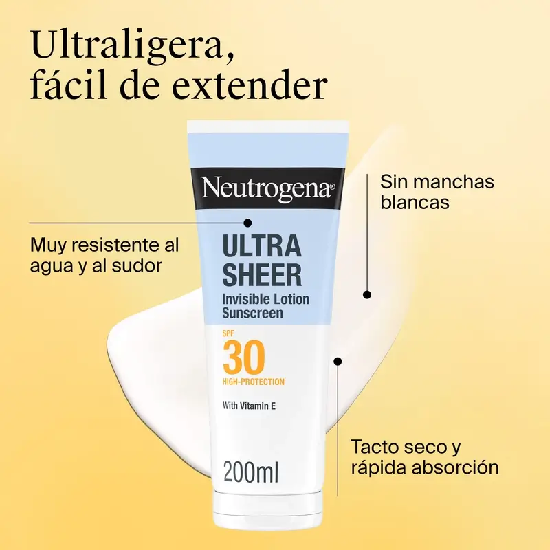 Neutrogena Ultra Sheer Loción Invisible Hidratante Spf30, 200 ml - Image 3
