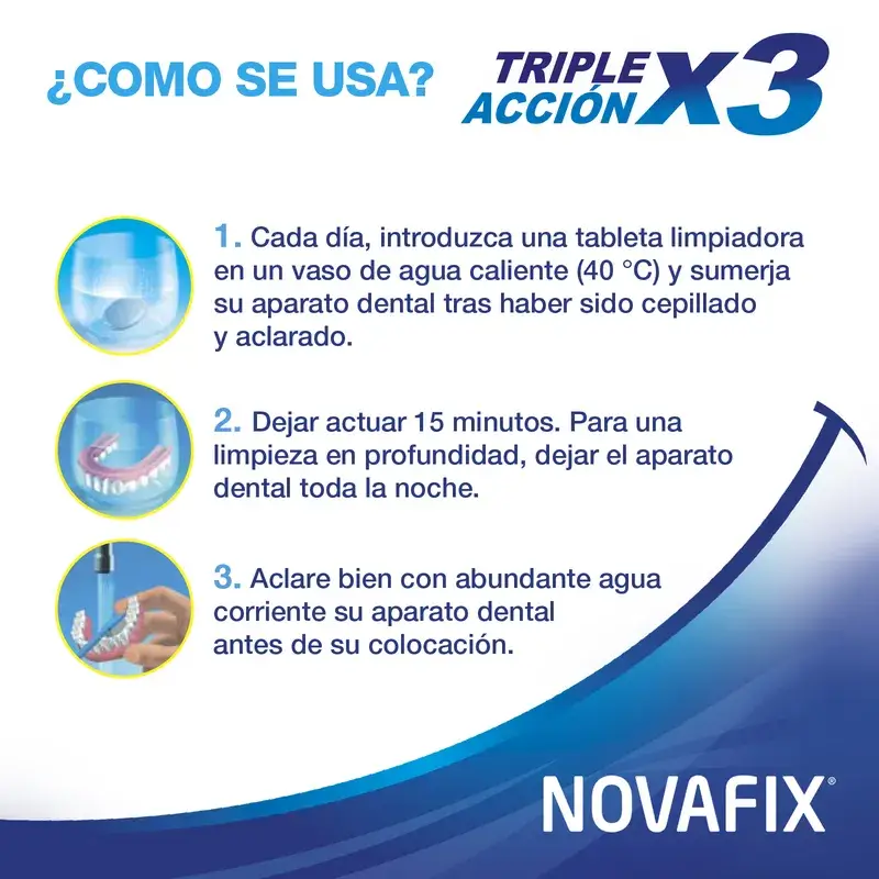 Novafix Tabletas Limpiadoras Triple Acción, 96 Unidades - Image 3