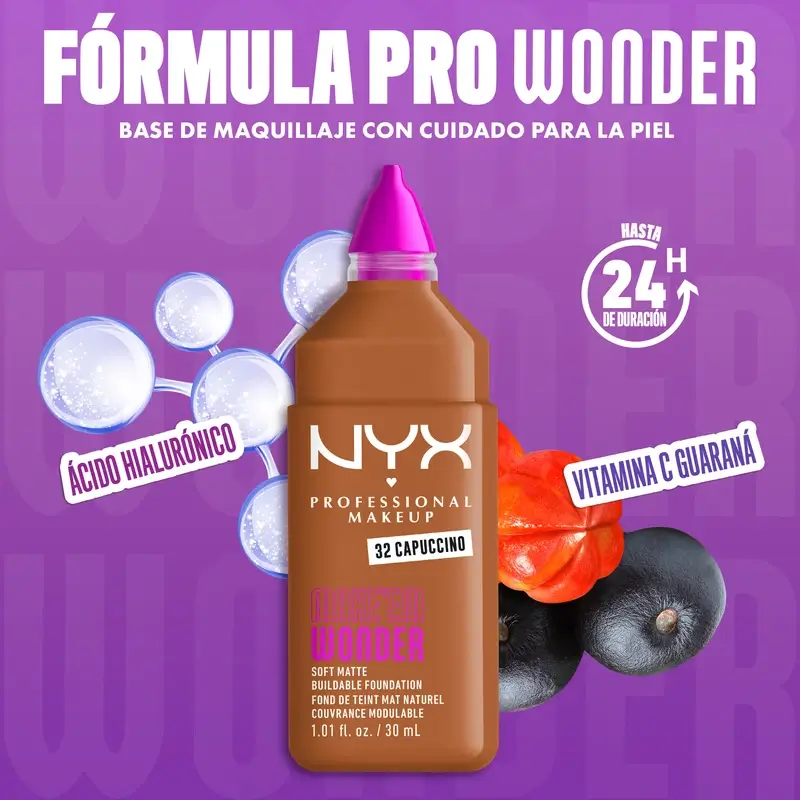 Nyx Cosmetics Make Em Wonder Fdt Capuccino, 30 ml - Image 9