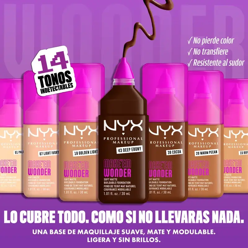 Nyx Cosmetics Make Em Wonder Fdt Light, 30 ml - Image 4