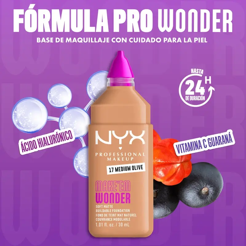 Nyx Cosmetics Make Em Wonder Fdt Medium Olive, 30 ml - Image 9