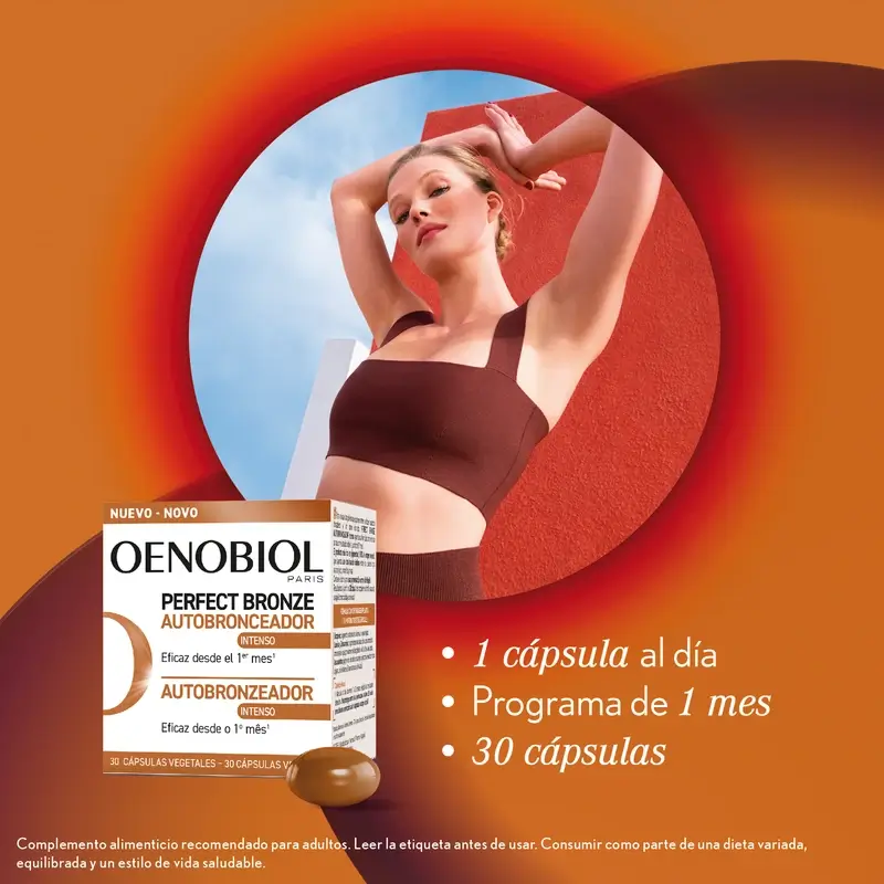 Oenobiol Perfect Bronze Autobronceador Brillo Dorado, 30 caps - Image 3