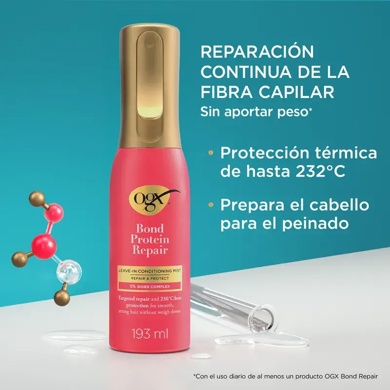 Ogx Bond Repair Leave‑In Conditioner, Spray Protector Térmico, Reparador Pelo, 193 Ml - Image 2