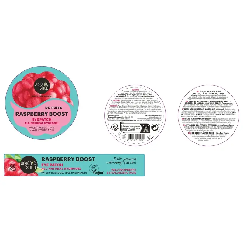 Organic Shop Fac Parches De Hidrogel Antihinchazón Para El Contorno De Los Ojos «Raspberry Boost» , 60 uds - Image 2