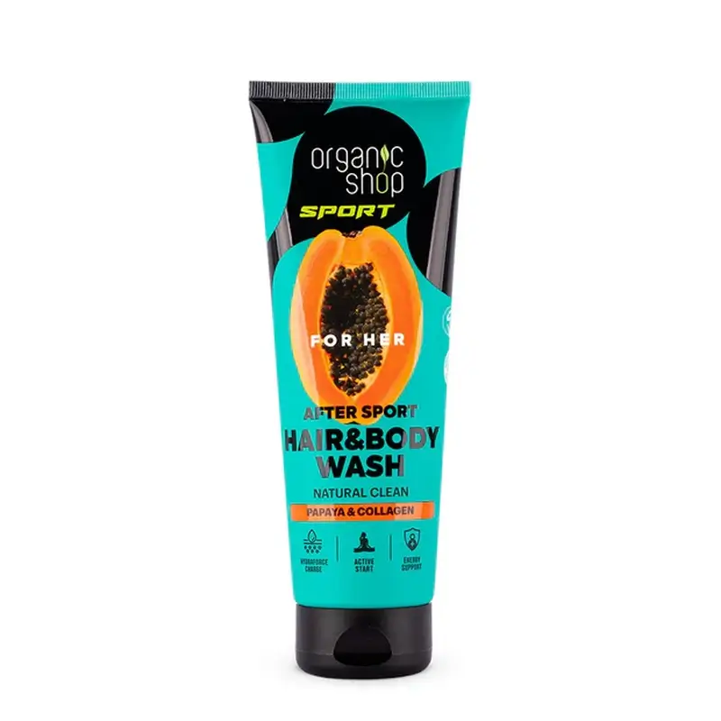Organic Shop Gel De Ducha Y Champú After Sport Para Ella, 200 Ml