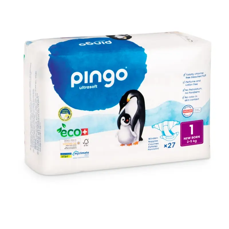 Pingo Pañal Ecológico Talla 1 New Born, Pack 3 X 27 Unidades - Image 2