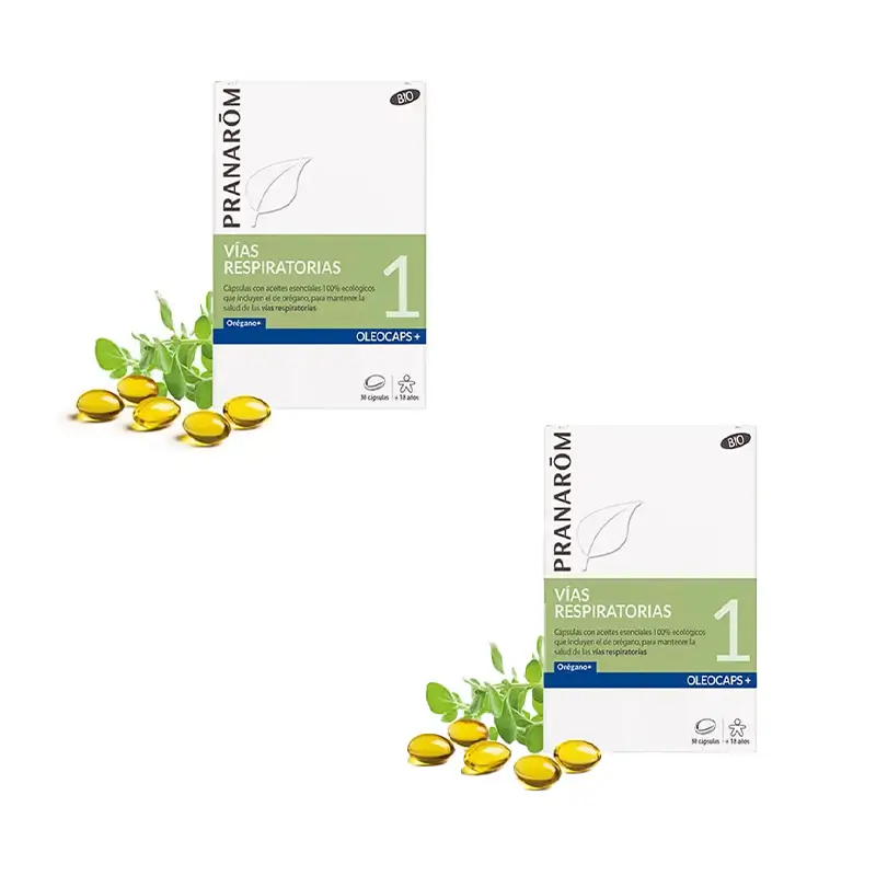 Pranarôm Vías Respiratorias Oleocaps+ 1 Orégano, 2X30 Cápsulas