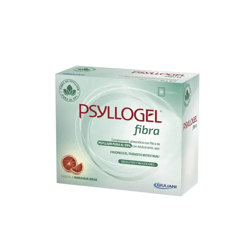 Psyllogel Fibra Sabor Naranja Roja, 20 Sobres