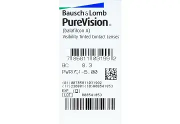 Purevision Lentillas Esféricas Mensuales , 6 unidades - -7.50, 8.6, 14.0 - Image 2