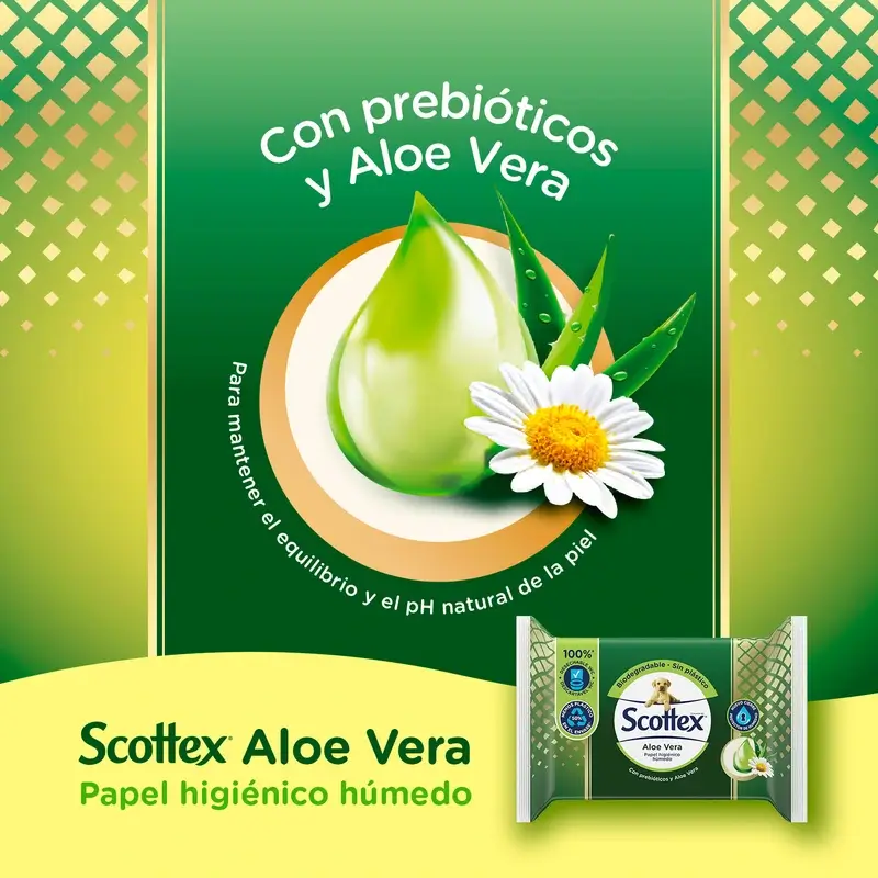 Scottex Aloe Vera Papel Higiénico Húmedo , 66 unidades - Image 3