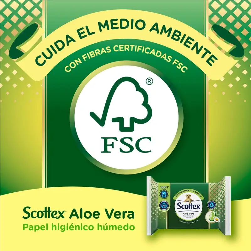 Scottex Aloe Vera Papel Higiénico Húmedo , 66 unidades - Image 6