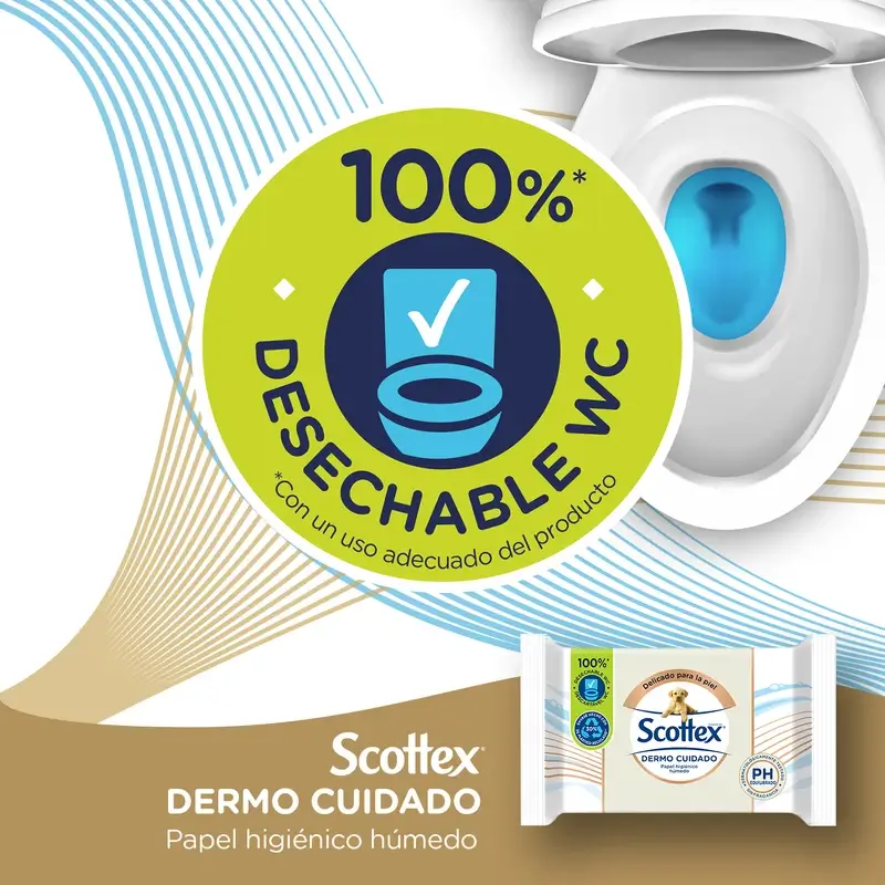Scottex Dermo Cuidado Papel Higiénico Húmedo , 66 unidades - Image 2