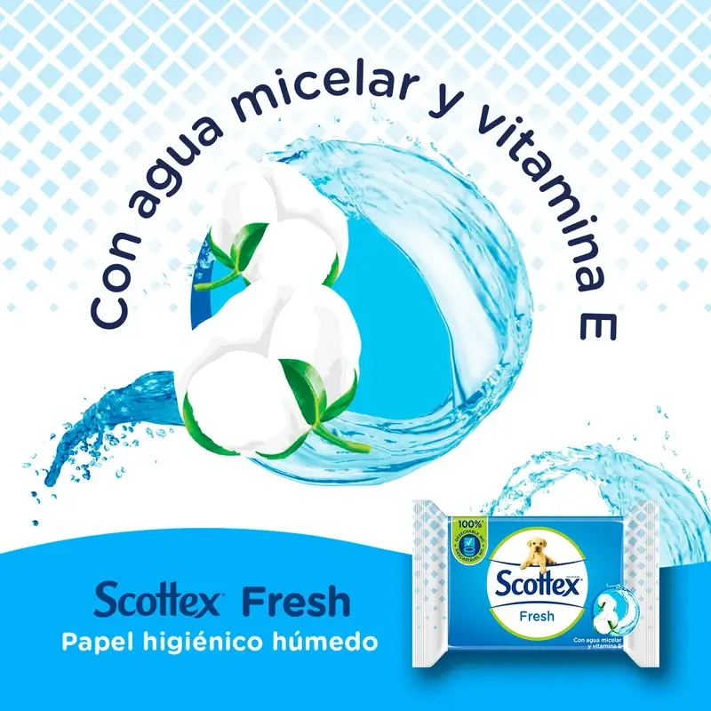 Scottex Fresh Papel Higiénico Húmedo , 74 unidades - Image 3