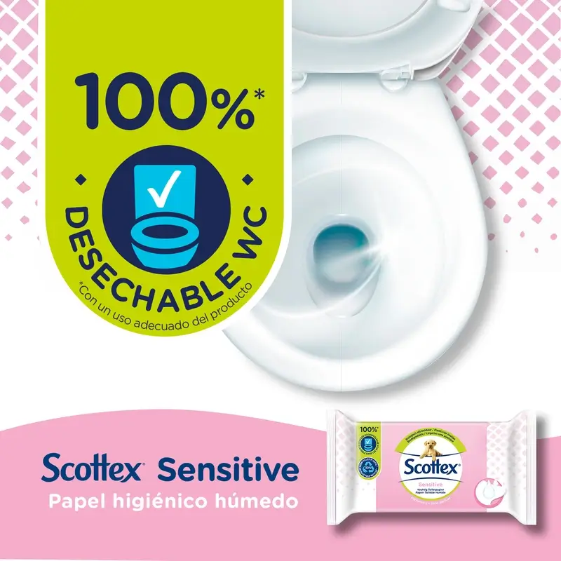 Scottex Sensitive Papel Higiénico Húmedo , 38 unidades - Image 2