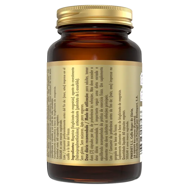 Solgar Magnesio Bisglicinato, 60 Cápsulas Vegetales - Image 3