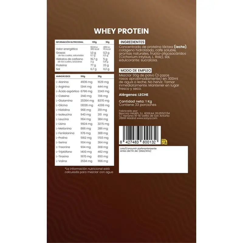 Sotya Whey Protein Cafe Macchiato Doypack , 1000 gr - Image 4