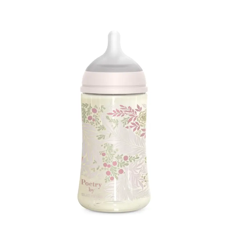 Suavinex Biberón 270 Ml, Flujo Medio (M), +3 Meses, Poetry Rosa - Image 2