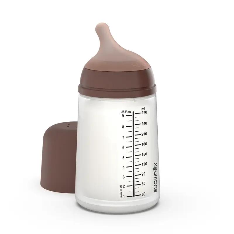 Suavinex Biberón Anticólico Zero Zero 270 Ml, Flujo Medio (M), +3 Meses, Deep