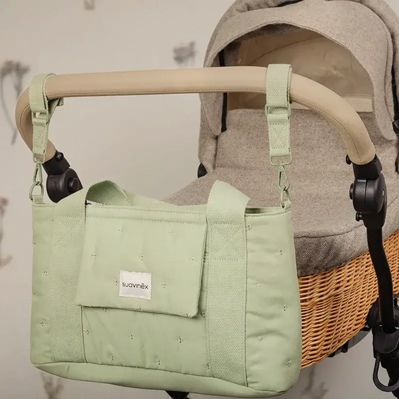 Suavinex Bolso Carro Bebé Panera Rectangular Poetry Verde - Image 2