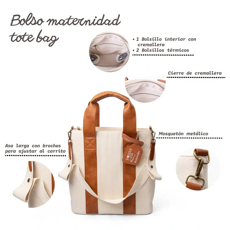 Suavinex Bolso Maternidad Tote Bag, Floral - Image 8