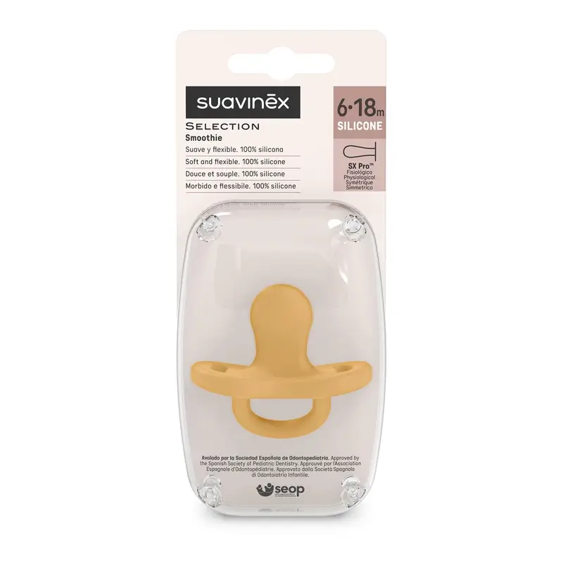 Suavinex Chupete Todo Silicona Fisiológico Sx Pro, 6/18 Meses, Honey - Image 3