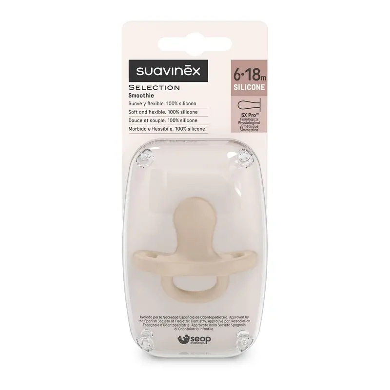 Suavinex Chupete Todo Silicona Fisiológico Sx Pro, 6/18 Meses, Irish Cream - Image 3
