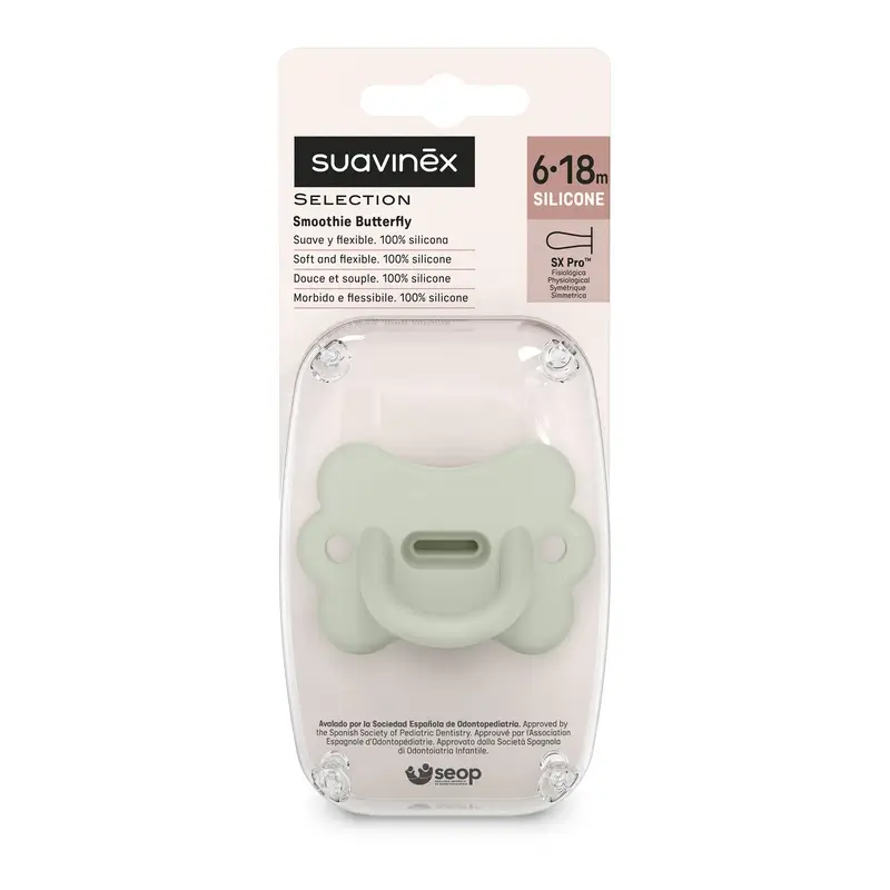 Suavinex Chupete Todo Silicona Fisiológico Sx Pro, 6/18 Meses, Mariposa Lake Green - Image 3