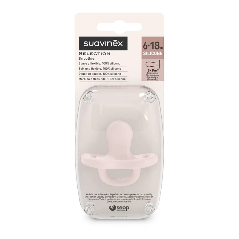 Suavinex Chupete Todo Silicona Fisiológico Sx Pro, 6/18 Meses, Rosewater - Image 3