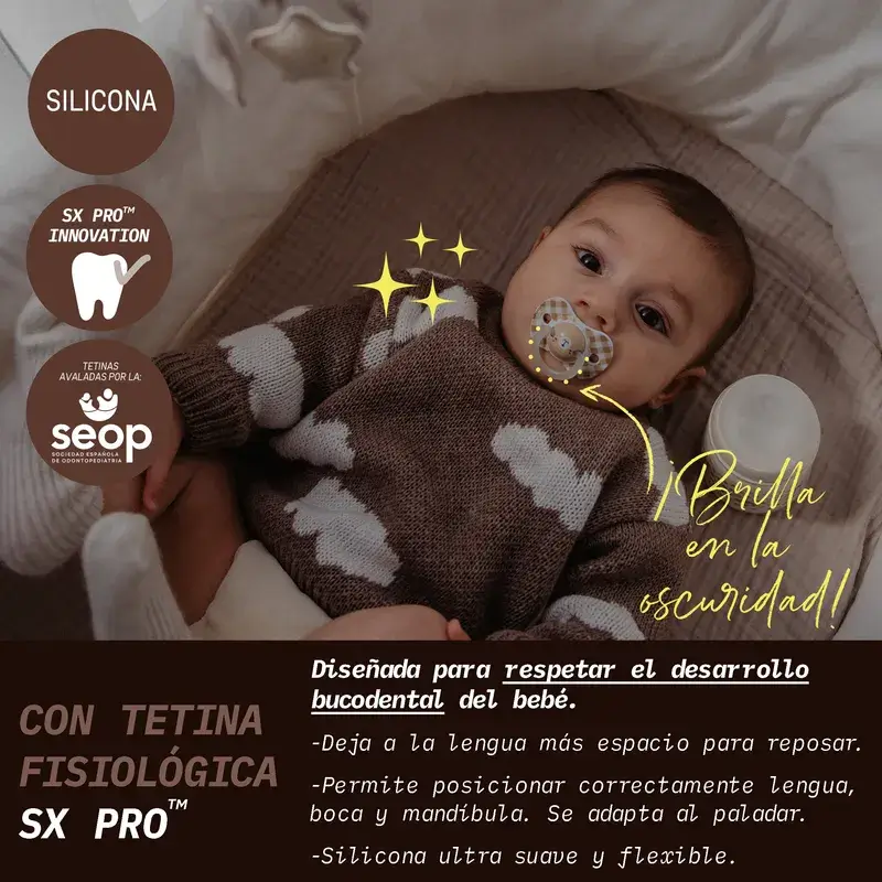 Suavinex Chupetes Nocturnos Night & Day Tetina Sx Pro 0/6 Meses Azul, 2 unidades - Image 3