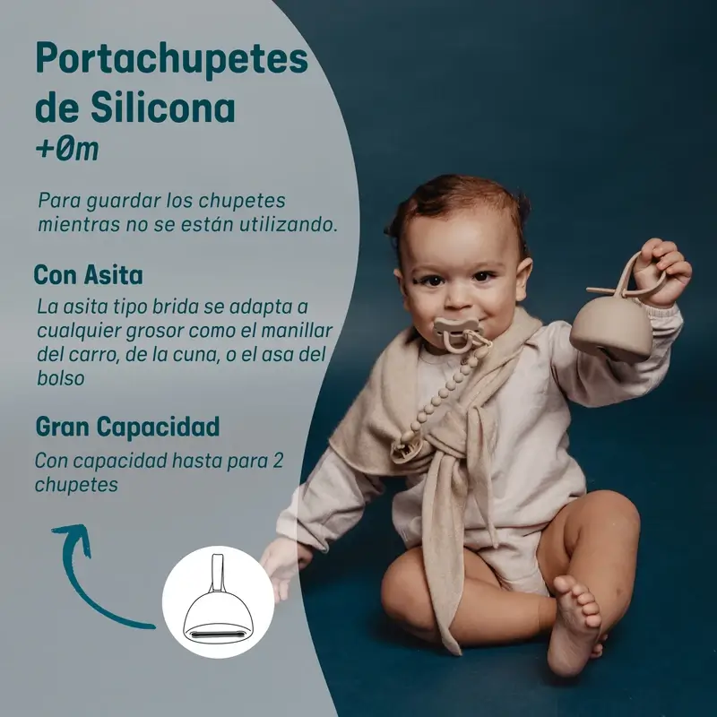 Suavinex Portachupetes De Silicona Con Asa, +0 Meses, Ballad Blue - Image 5