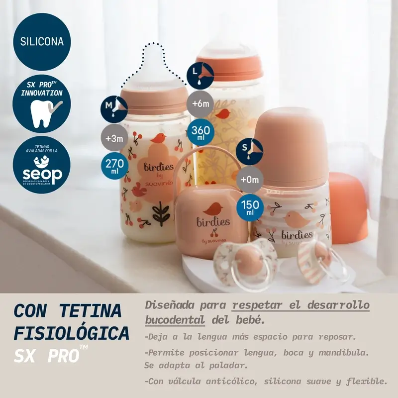 Suavinex Set Regalo Biberones Y Chupete Rosa +0M Birdies Rosa - Image 5