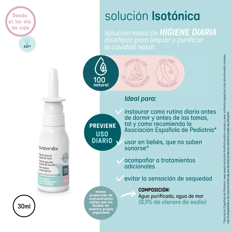 Suavinex Spray Nasal Isotónico Para Bebés +0 Meses, 30 ml - Image 4