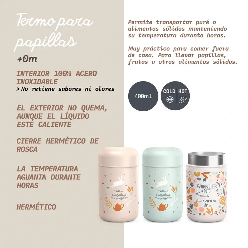 Suavinex Termo Papillero 400 Ml, Wonderland Rosa - Image 5