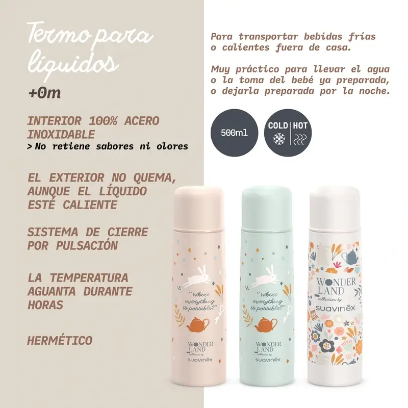 Suavinex Termo Líquidos 500 Ml, Wonderland Rosa - Image 2