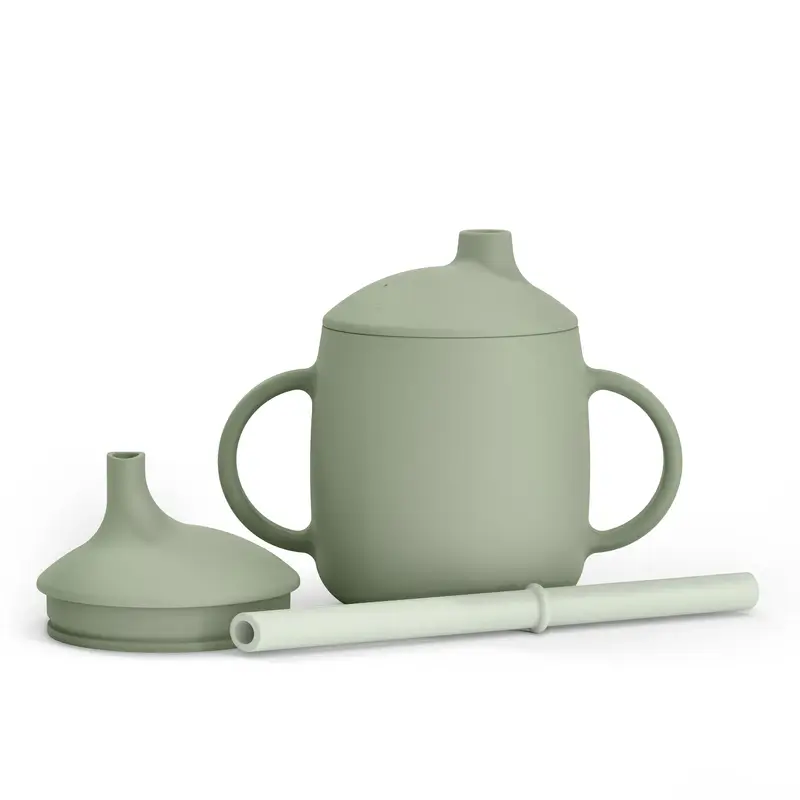 Suavinex Vaso Aprendizaje 3-En-1 De Silicona, +6 Meses, Verde