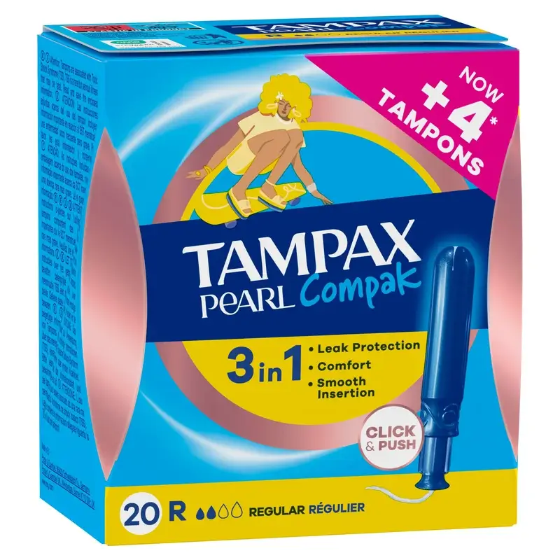Tampax Pearl Compak Regular Tampones Con Aplicador, 20 Unidades - Image 2