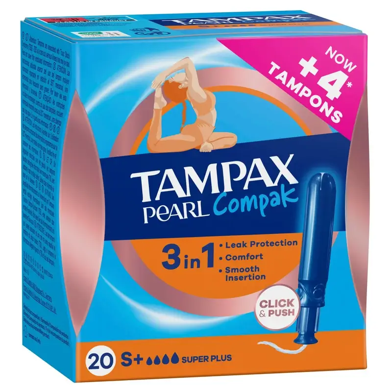 Tampax Pearl Compak Super Plus Tampones Con Aplicador, 20 Unidades - Image 2