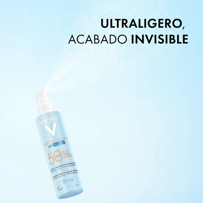 Vichy Solar Uv Aqua Spray Hidratante Invisible Spf50 , 200 ml - Image 4