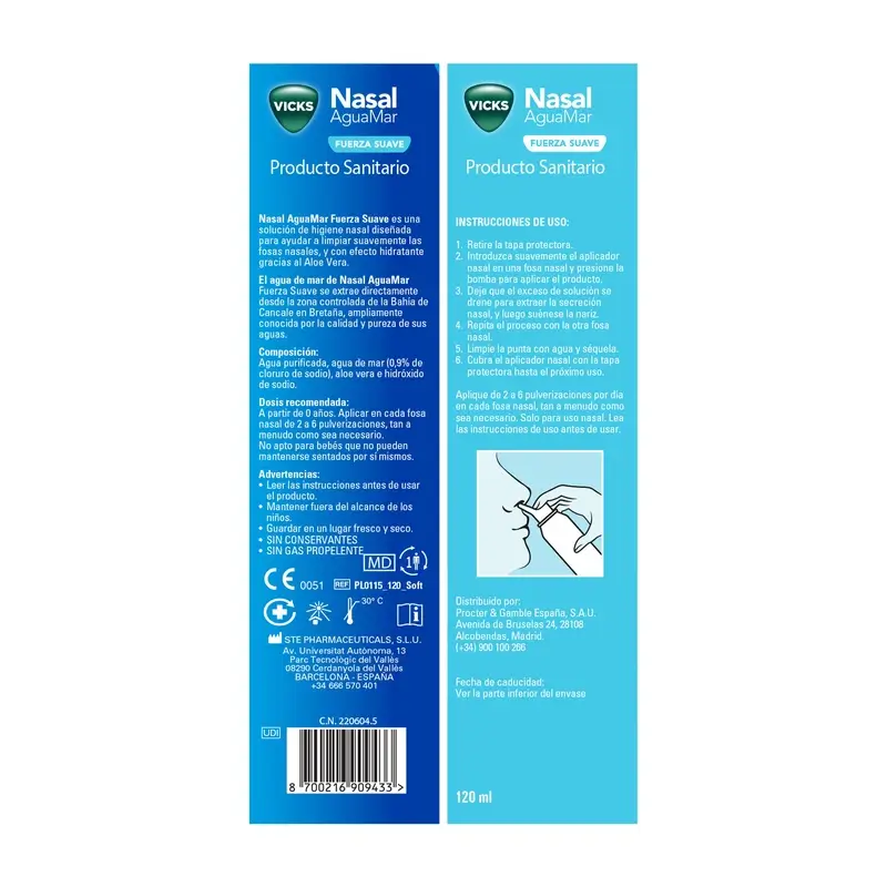 Vicks Nasal Aguamar Fuerza Suave , 120 ml - Image 3