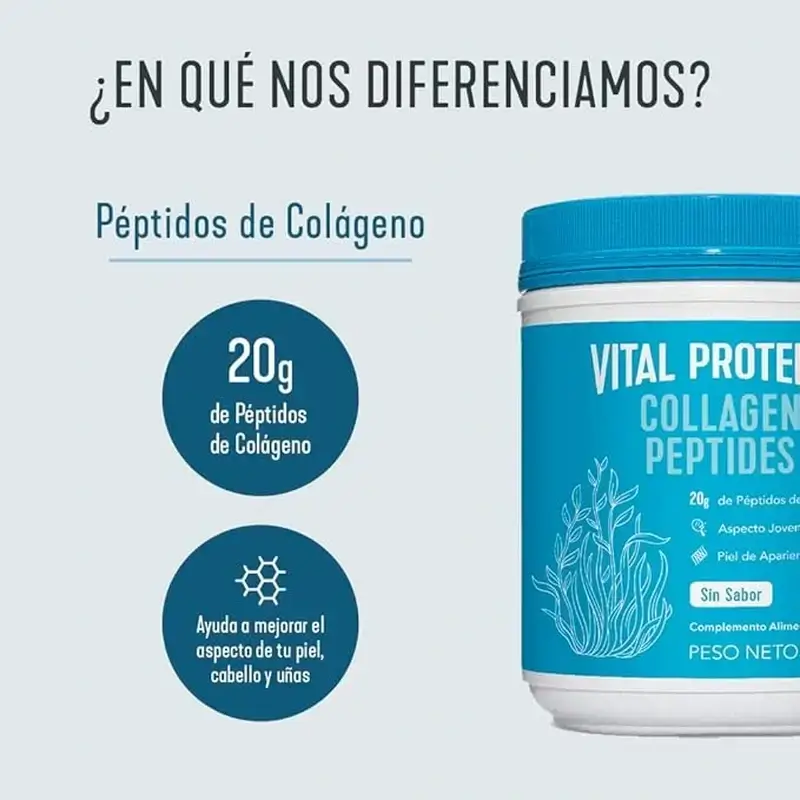 Vital Proteins Pack Colágeno Péptidos 567 g + 10 Sobres Sabor Neutro - Image 6