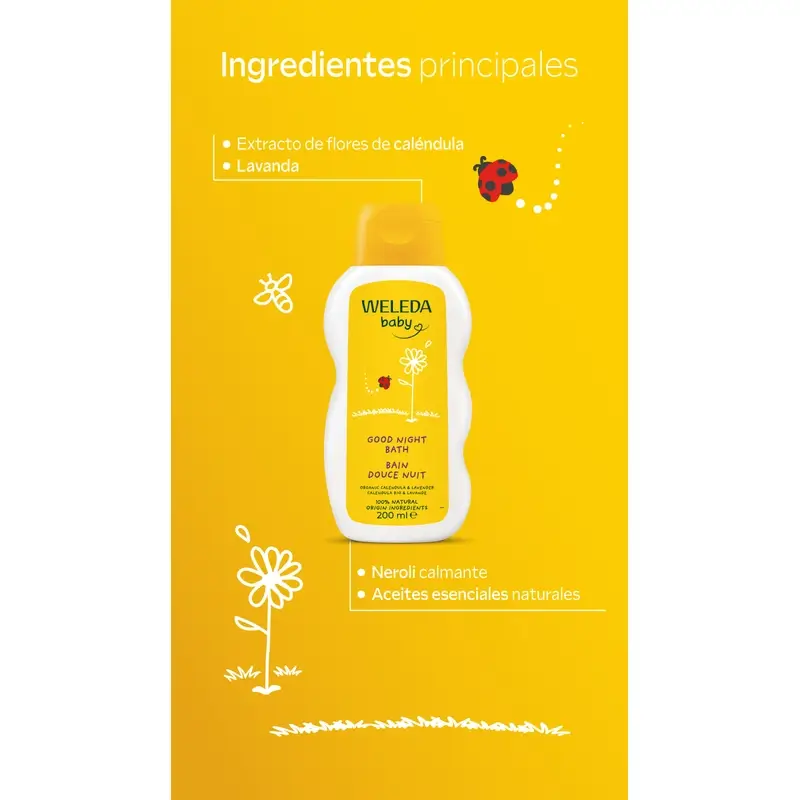 Weleda Caléndula Baño Buenas Noches, 200 ml - Image 5