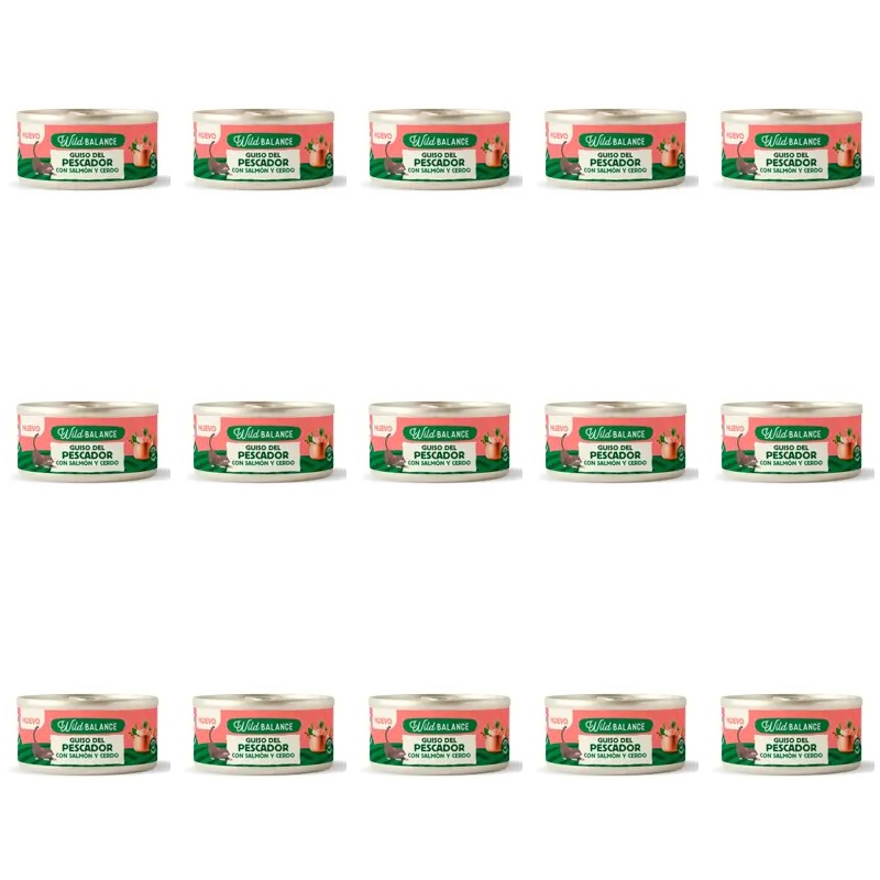 Wild Balance Lata Ragut Tradicional Con Ternera, Pollo Y Verduras Para Gatos, 80 gr, Pack de 15