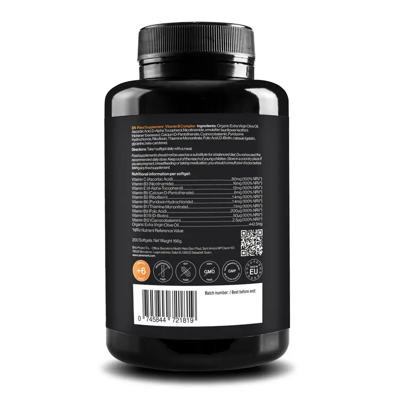 Zenement Complejo De Vitaminas B, 200 cápsulas blandas - Image 2