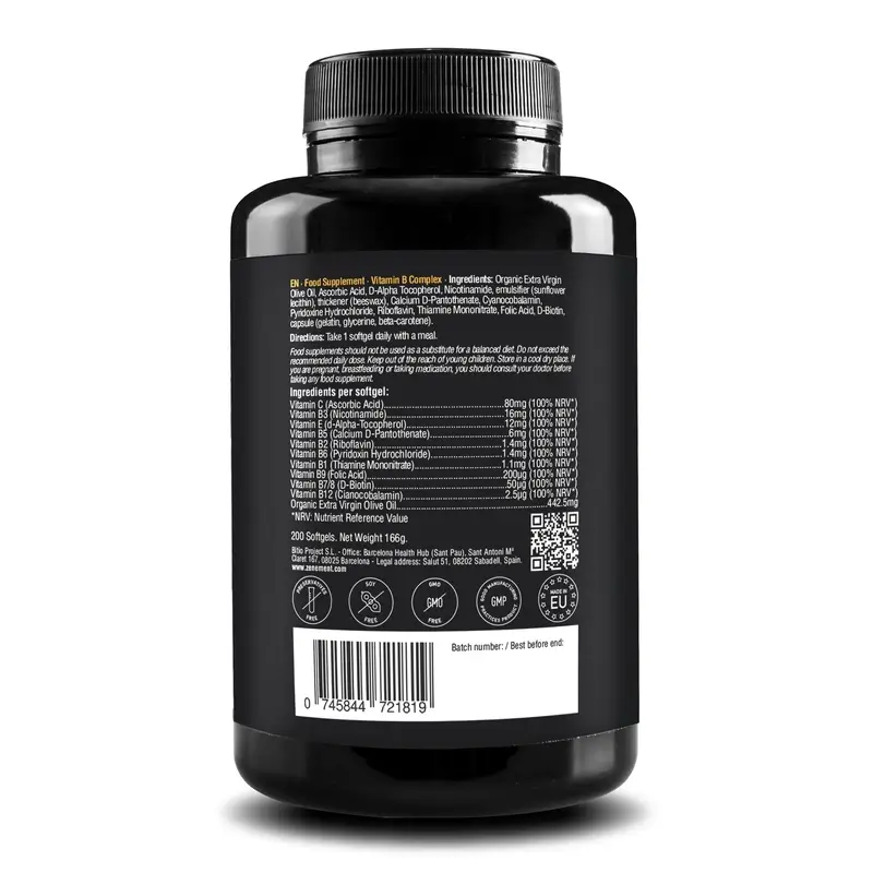 Zenement Complejo De Vitaminas B, 200 cápsulas blandas - Image 5